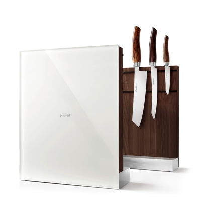 Nesmuk Messerhalter Walnuss - Glas weiss -Neu