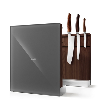 Nesmuk Messerhalter Walnuss - Glas grau -Neu