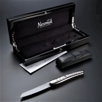 Nesmuk Folder Damast/Griff: Wei�gold mit 166 Brillanten