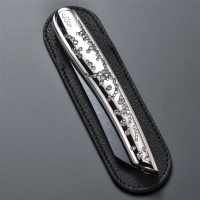 Nesmuk Folder Damast/Griff: Wei�gold mit 166 Brillanten